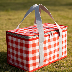 Foldable Insulated Cooler Picnic Basket Bag with Zipper